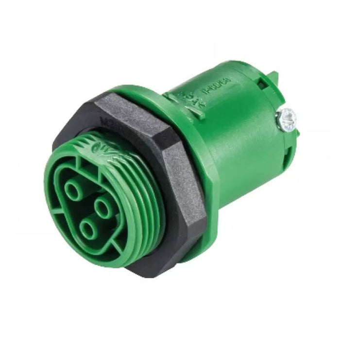 Wieland RST20I3 - Female Panel Mount - 3 Pole GREEN
