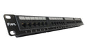 Austfibre AFL CAT6 Shielded Copper Patch Panel 24 Port 1RU-Angled Unlo