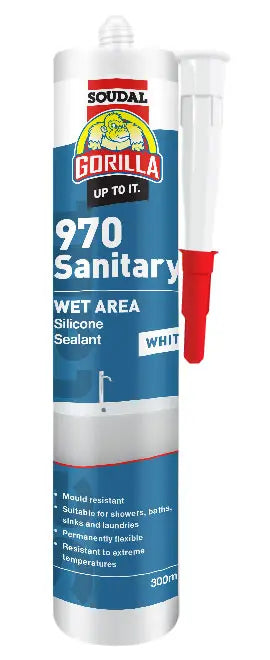 Holdfast Gorilla 970 Sanitary Silicone Sealant 300ml Clear