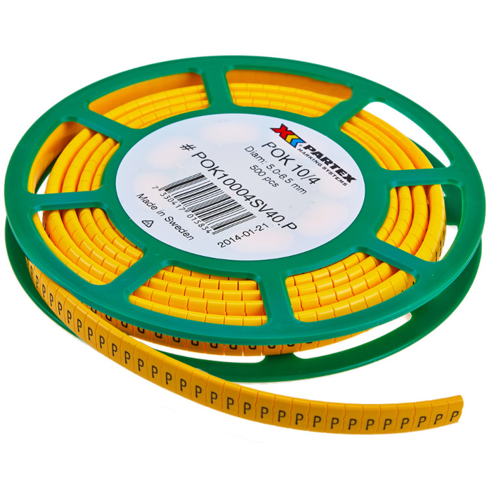 PARTEX POK 10/4 DISC YELLOW:P CABLE MARKERS
