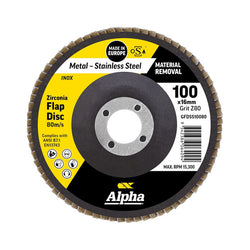 Trucut Sheffield Flap Disc Silver Inox Stainless 100mm x ZK80 Grit