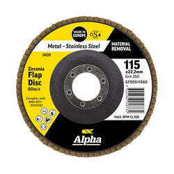 Trucut Sheffield Flap Disc Silver Inox Stainless 115mm x ZK80 Grit