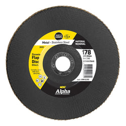 Trucut Sheffield Flap Disc Silver Inox Stainless 178mm x ZK40 Grit