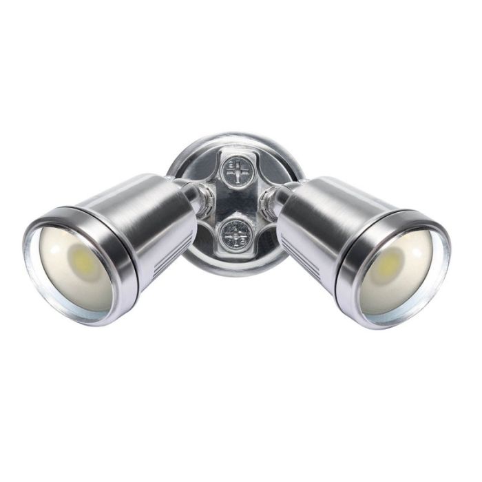 BRILLIANT HUNTER-III 2 LIGHT LED FLOODLIGHT - SATIN NICKEL