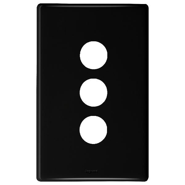 Legrand HPM ED 3 GANG COVERPLATE BLACK