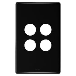 Legrand HPM ED 4 GANG COVERPLATE BLACK