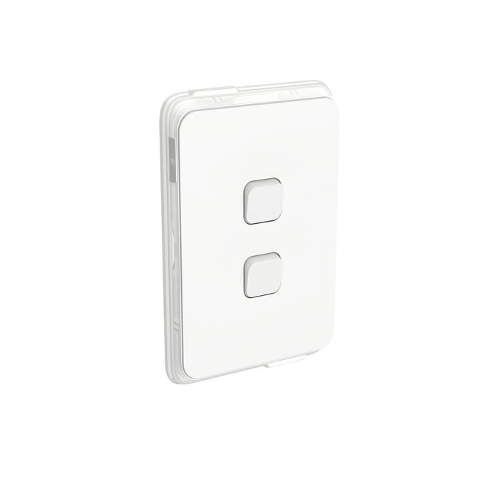 Iconic Switch Vert IP44 2G 20A/16AX 250V VW