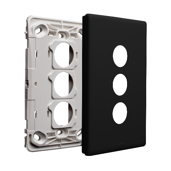 Legrand HPM ED 3 GANG GRID&COVPLATE BLACK