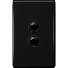 Legrand HPM ED 16A 2 GANG SWITCH BLACK