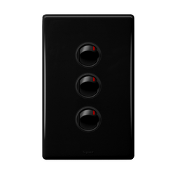 Legrand HPM ED 16A 3 GANG SWITCH BLACK