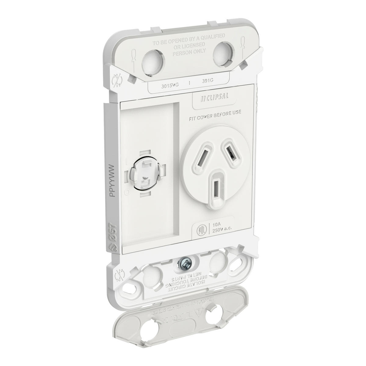 Iconic Grid Socket Sw Vert Single 10A 250V PDL391G — Scott Electrical