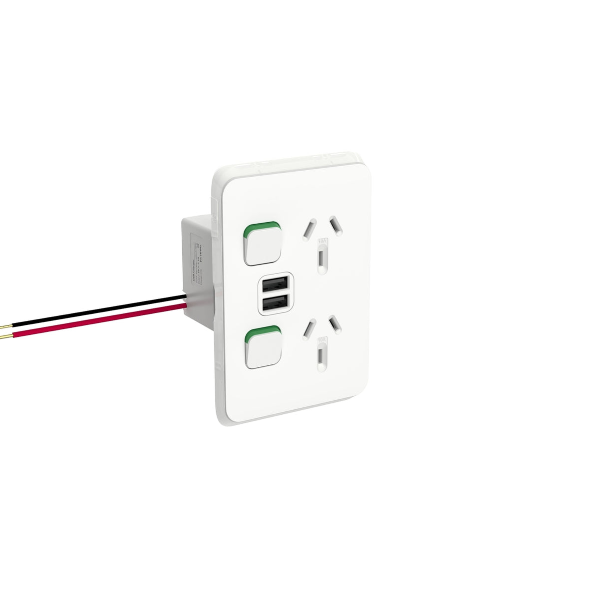 Iconic Socket Sw Vert Twin 2ExUSBCHRG 10A 250V — Scott Electrical
