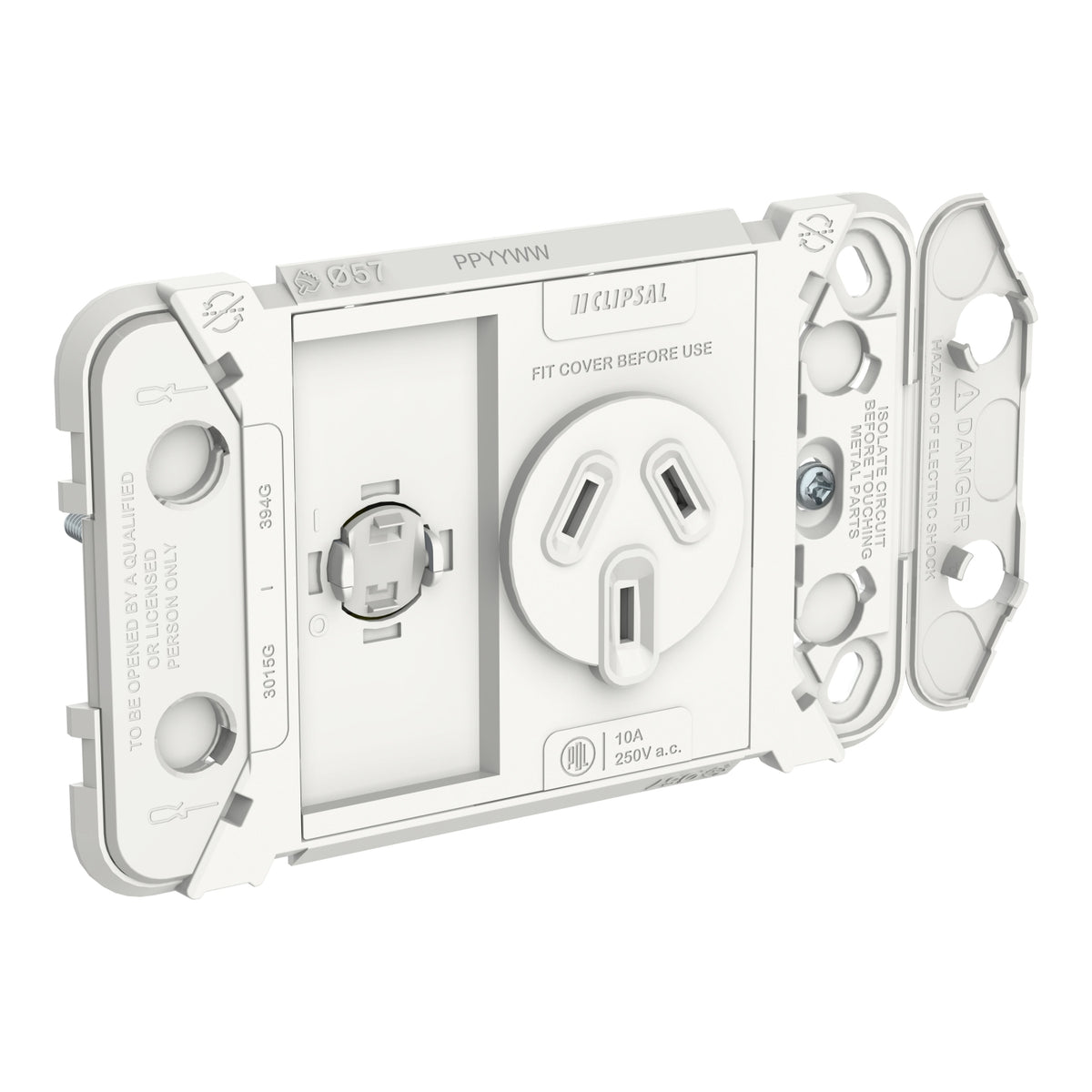 Iconic Grid Socket Horiz Single 10A 250V — Scott Electrical