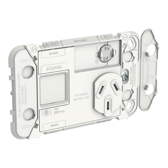 Iconic Grid Socket Sw HorizSgl 1ExBlank 10A250V