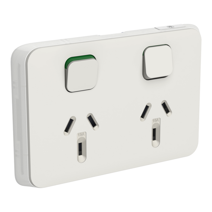 Iconic Skin Socket Sw Horiz Twin 10A 250V WY