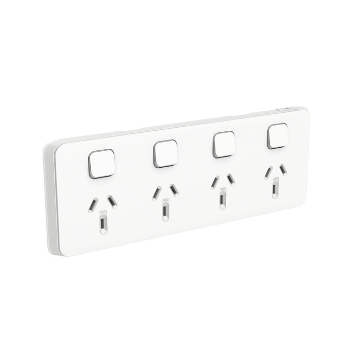 Iconic Skin Socket Sw Horiz Quad 10A 250V VW