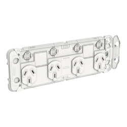 Iconic Grid Socket SwHorizQuad 2ExBlank10A250V