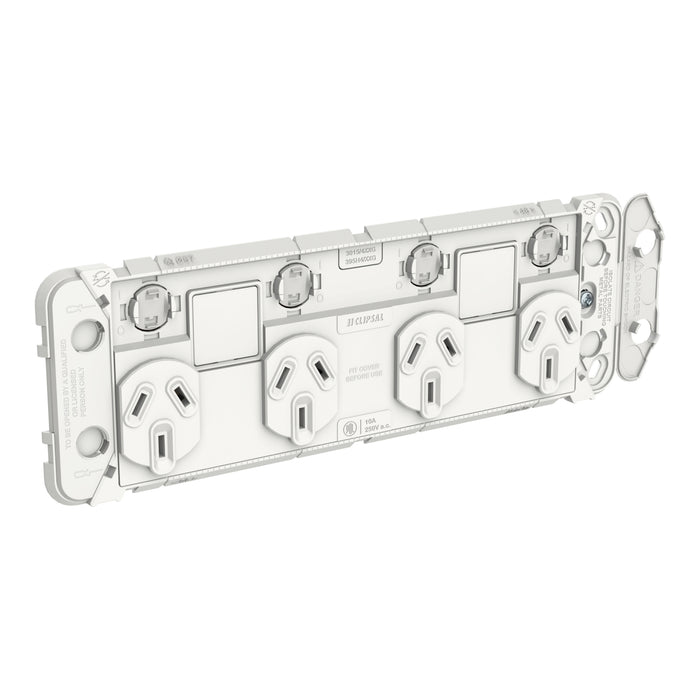 Iconic Grid Socket SwHorizQuad 2ExBlank10A250V