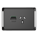Iconic Skin Socket Sw Horiz Single 10A 250V BK