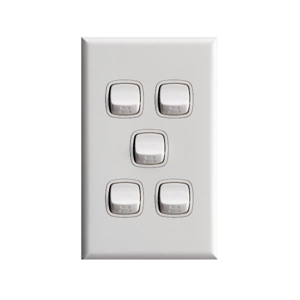 Legrand HPM Five gang 10A white