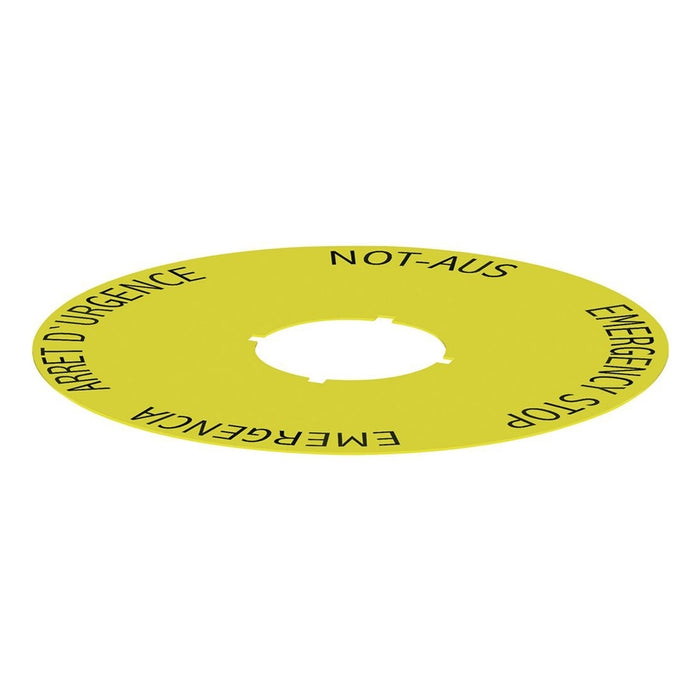 Schlegel Round Yellow Legend - Emergency Stop
