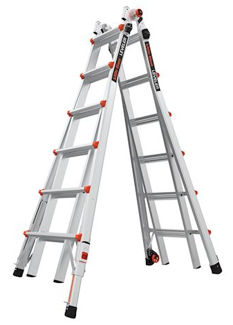 Staffy Little Giant 16526-801 LEVELLER 6 STEP ALLOY METAL LADDER, RATCHETT LEVEL