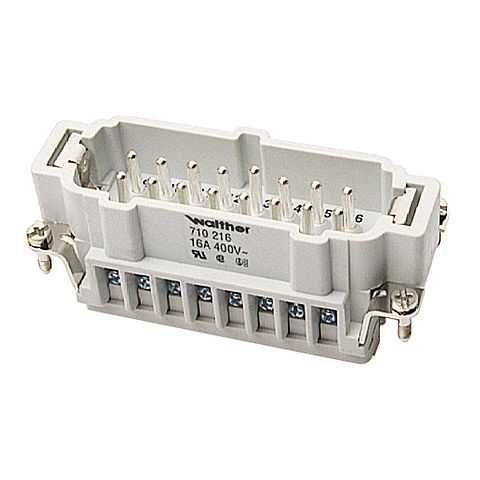 Walther-Werke Male Insert - 16 Pole - Screw Connection without Wir