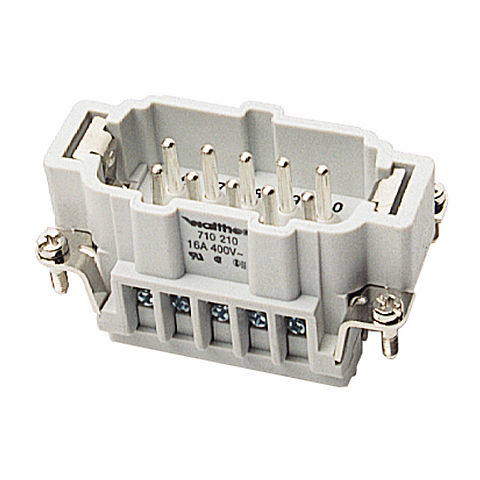 Walther-Werke Male Insert - 10 Pole - Screw Connection without Wir