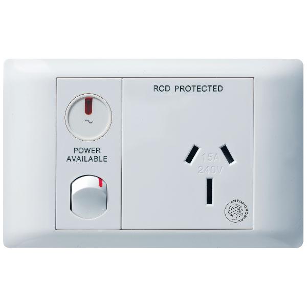 Legrand HPM E-COM 15A SINGLE PPT PWA CH & ANTI MIC RES RCD P ENG WHITE