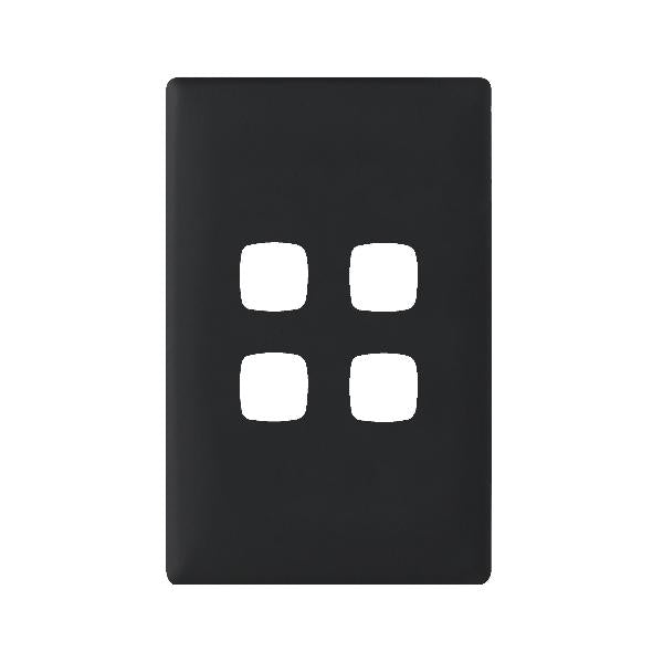 Legrand HPM LINEA 4 GANG COVERPLATE SOFT TOUCH MIDNIGHT DASH