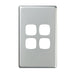 Legrand HPM Cover plate 4 gang matt silver