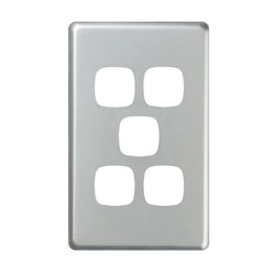 Legrand HPM Cover plate 5 gang matt silver