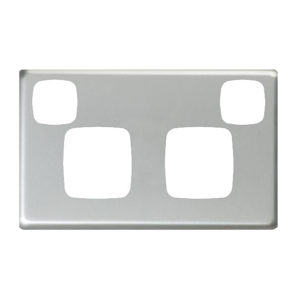 Legrand HPM Cover plate double H sw/soc MS
