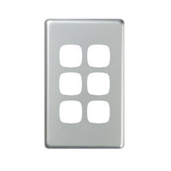 Legrand HPM Cover plate 6 gang matt silver