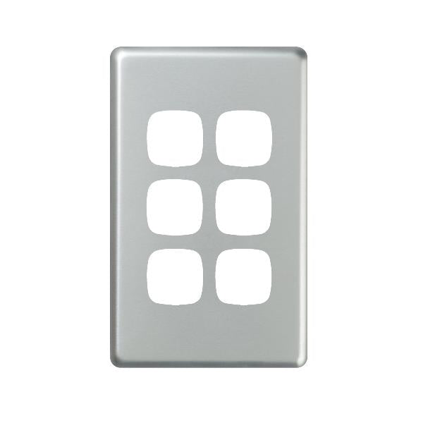 Legrand HPM Cover plate 6 gang matt silver