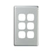 Legrand HPM Cover plate 6 gang matt silver