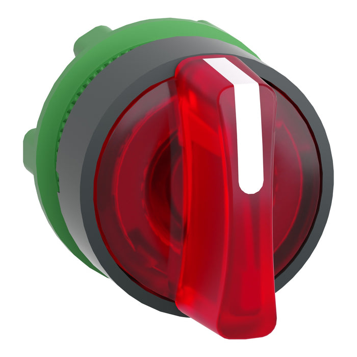 Schneider Red illuminated selector switch head 3-position Stay Put