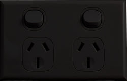 Vynco Home SWITCHGEAR P/POINT 15A HORIZ DOUBLE BLACK