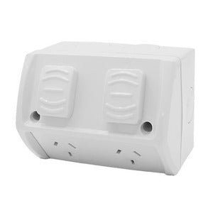 Zephyr Outdoor Power Point Double 15amp IP53 Grey