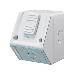 Zephyr Outdoor Power Point Single 15amp IP53 Grey
