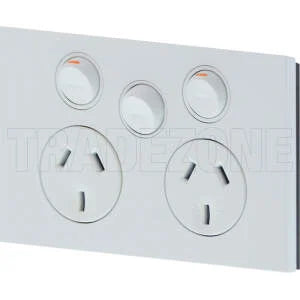 Saturn Zen POWER OUTLET DOUBLE 250V 10A WITH 10A EXTRA REMOVALBE SWITCH