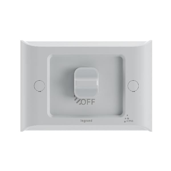 Legrand HPM AQUA LIFE 1 GANG SWITCH 16A IP66 SURFACE MOUNT LIMESTONE GY