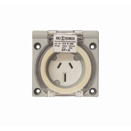 Abl Sursum 15A Flat Pin Auto Sw Skt IP66 AS3112