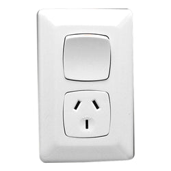 Clipsal Single outlet 10A V White P2015V-WE
