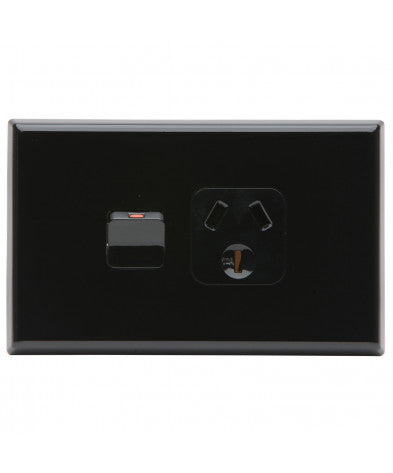 Pdl Single outlet 10A H Black