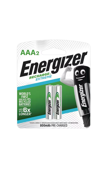 Energizer E000039600 Battery 1.2V AAA Size Rechargeable NiMH 800mAh 2 Pack