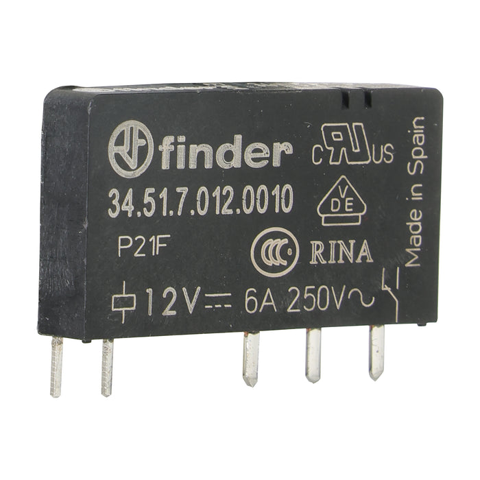 Finder PCB Relay 6A 1C/O 12VDC Coil