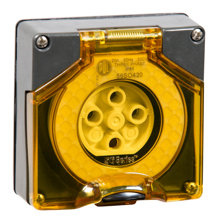 Pdl 56SO420 4pin 20A CHEMICAL RESISTANT SOCKET GREY (LE) PDL