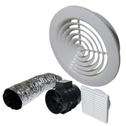Weiss 150mm inline fan contractor pack with round fascia