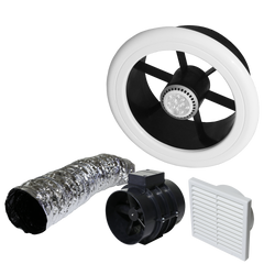 Weiss 150mm Low Volt Shower LED Lght/Extractor